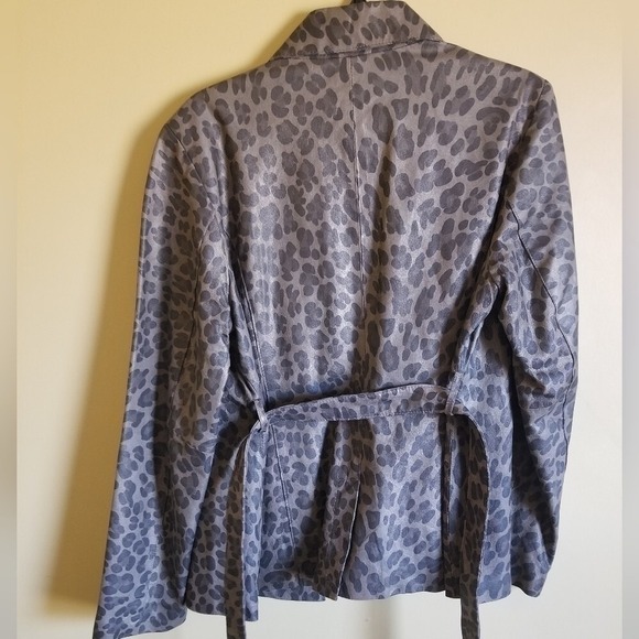 Joseph Israel Women's Belted Jacket Cheetah Belted Lined Button Fall Size Large - Picture 5 of 7